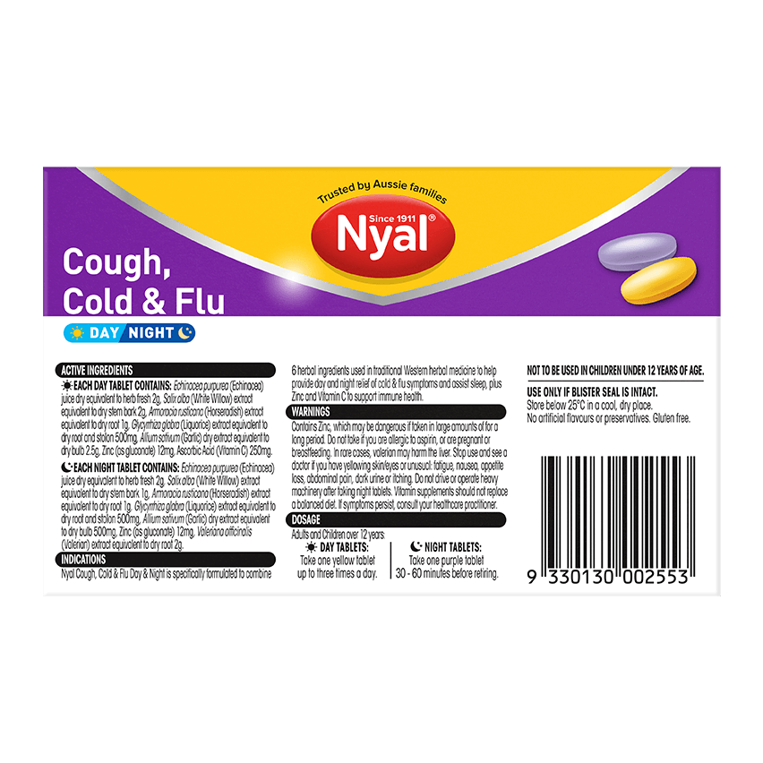 Nyal Cough, Cold & Flu Day & Night 24 Tablets